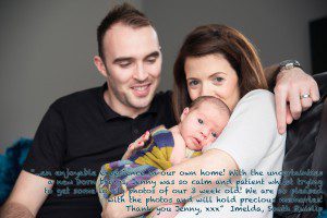 Dad, mum and baby at home