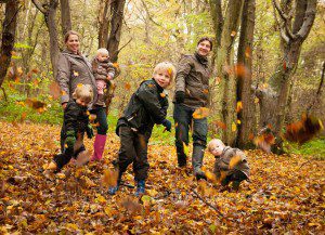 Leaf fight family portrait