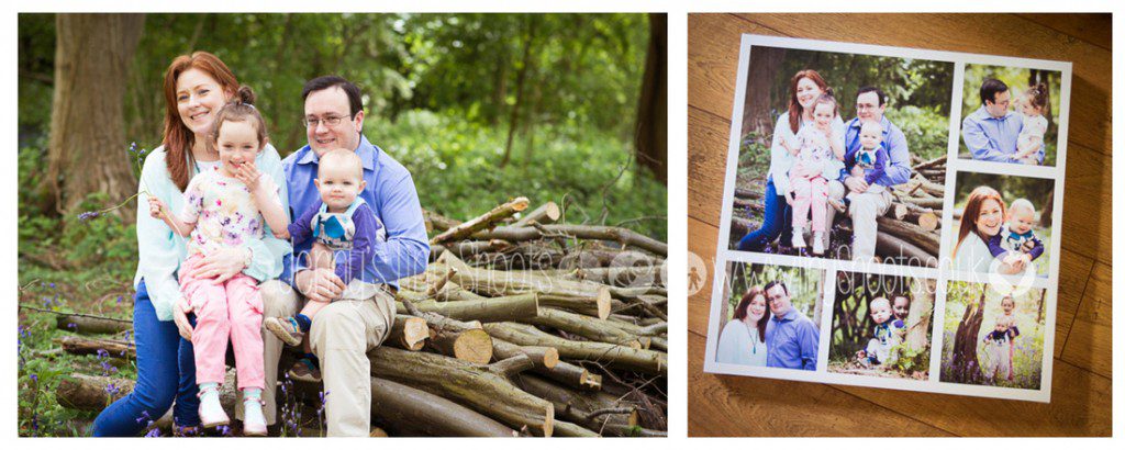 Family in the bluebells