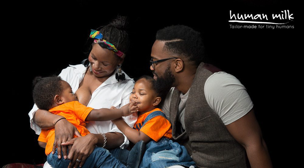 Breastfeeding family in London