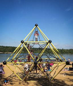 climbing frame at Ruislip Lido beach