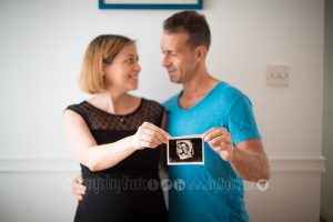 Twins scan maternity portrait