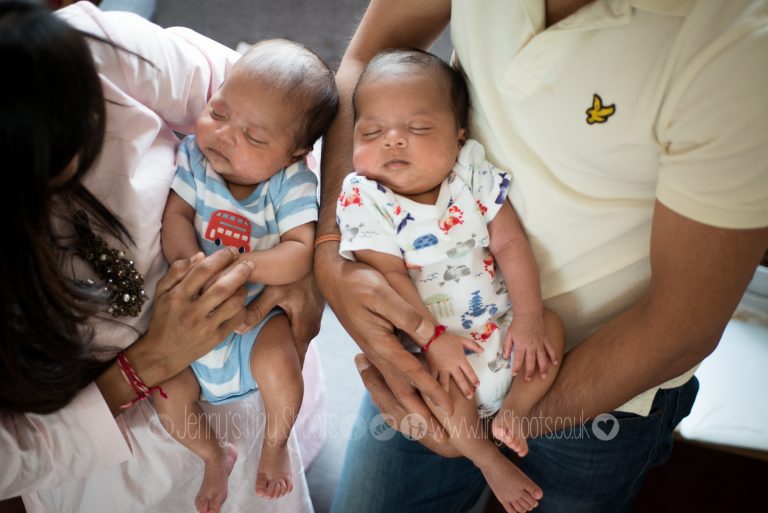 newborn twin photos at home