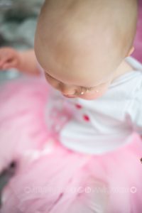 One year old with cake smash