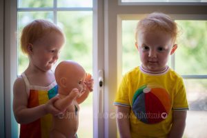 twin red head toddlers