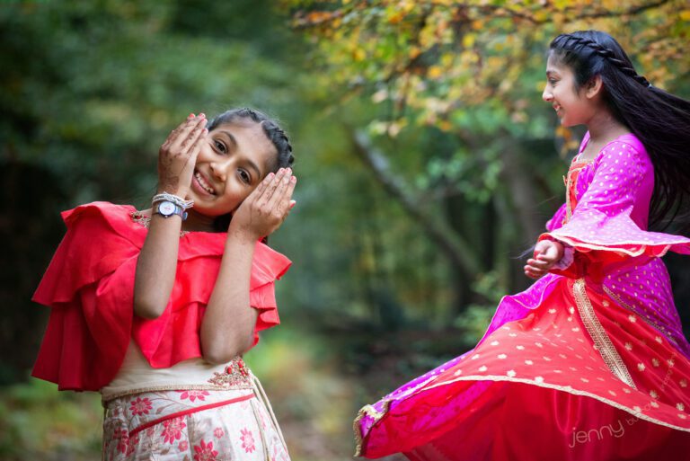 Portrait of girl doing indian dance