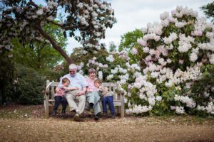 family in rhododendron gardens