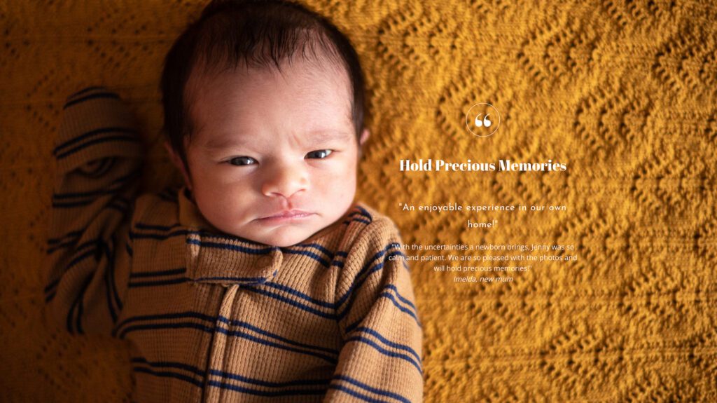 Newborn baby on a yellow blanket showing what to wear for a newborn photoshoot at home