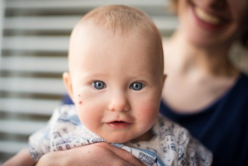 Close up little girl baby portrait