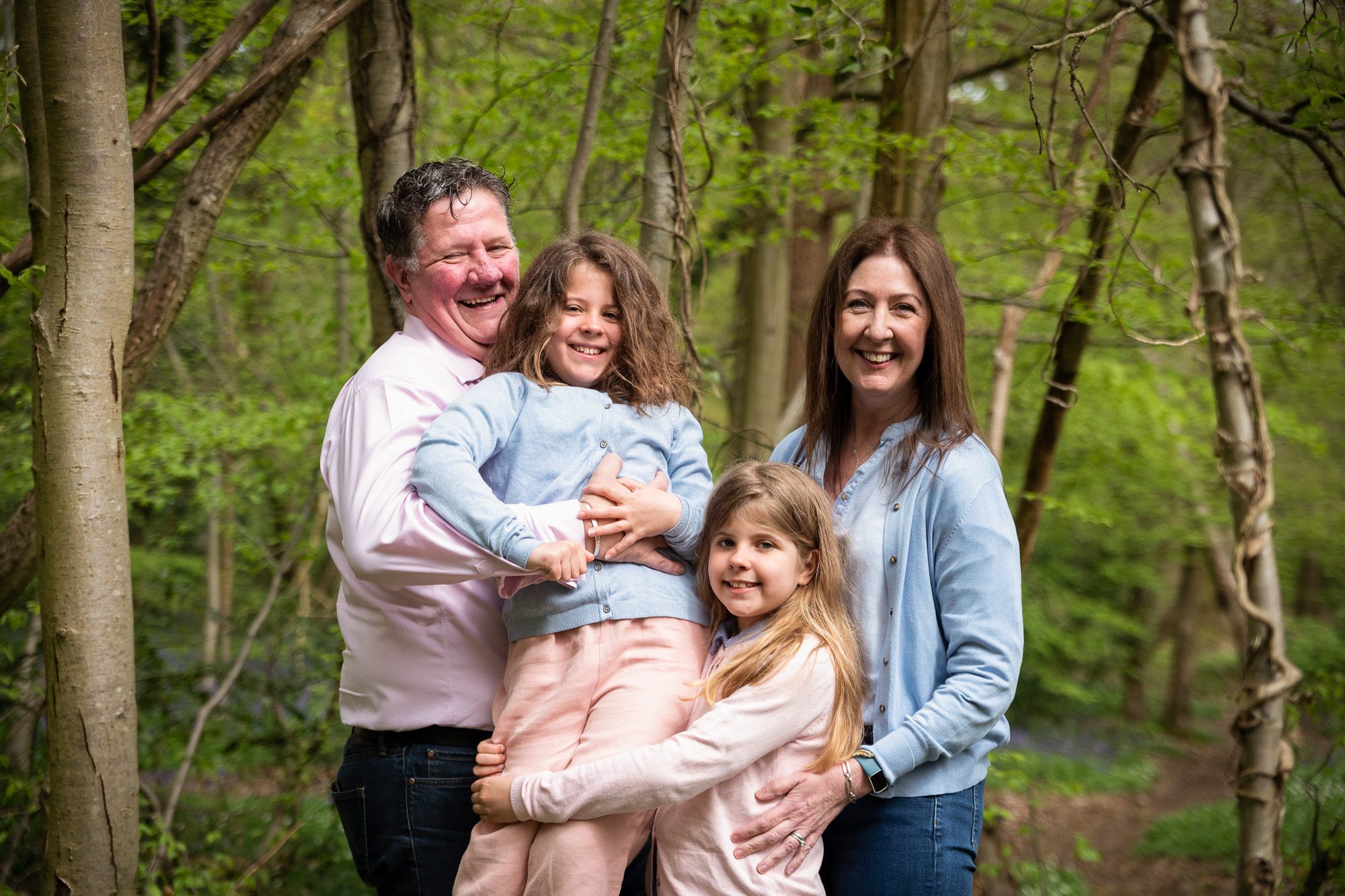 Family photo in the woods