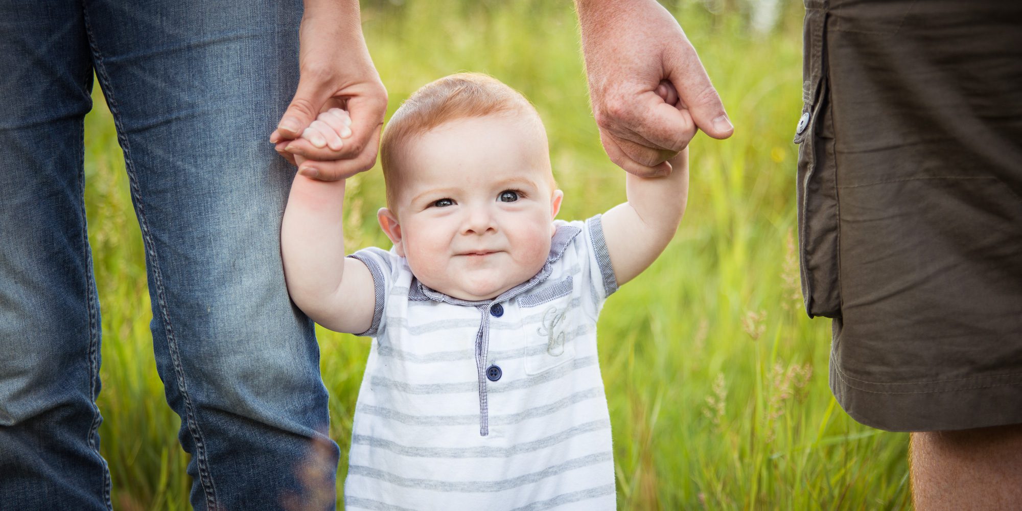 Boy learning to walk