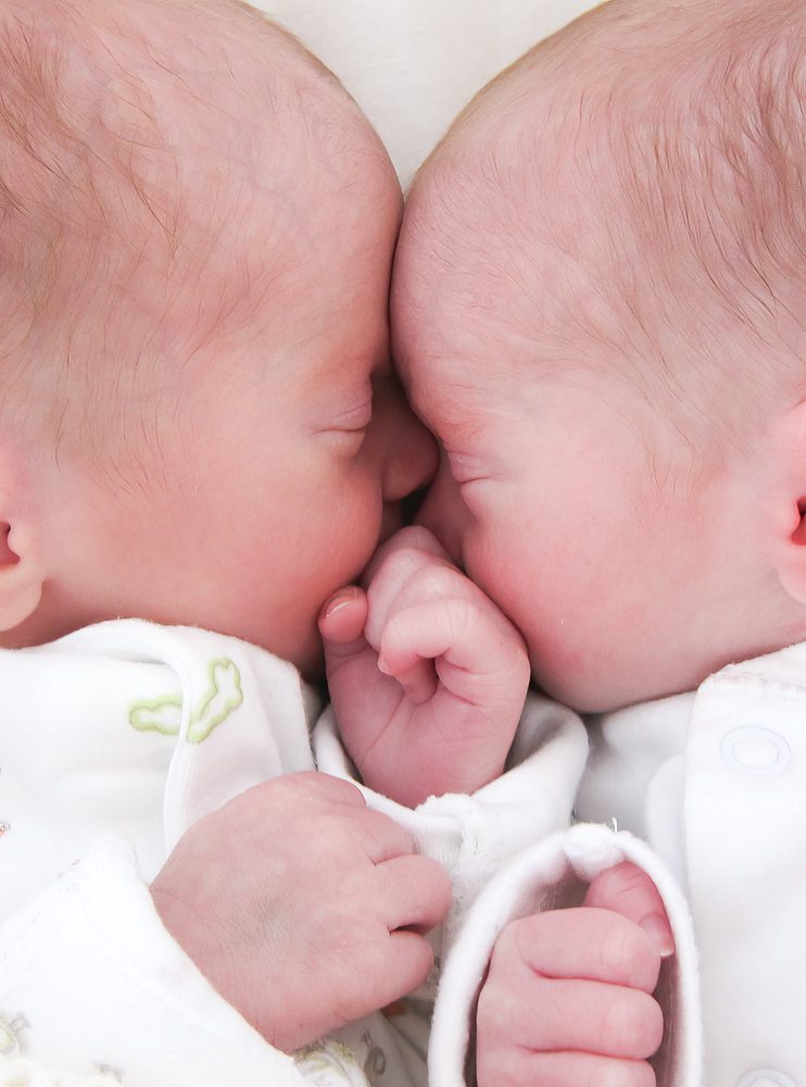 Newborn twins close up portrait a twin photographer```