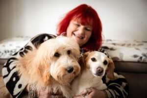 Lady with 2 dogs