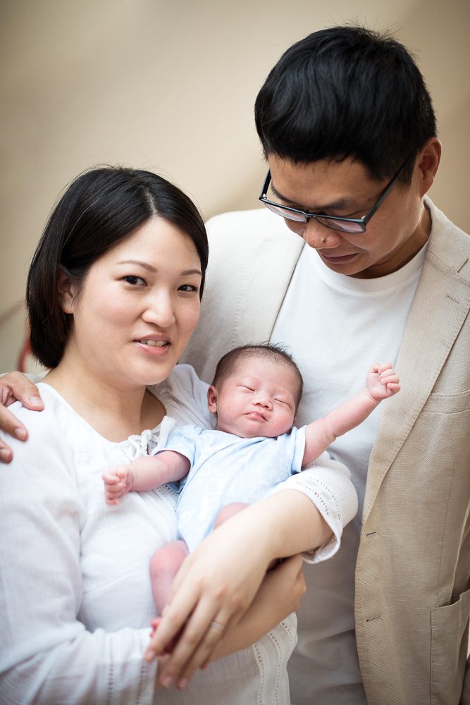 Family photography in London home with newborn