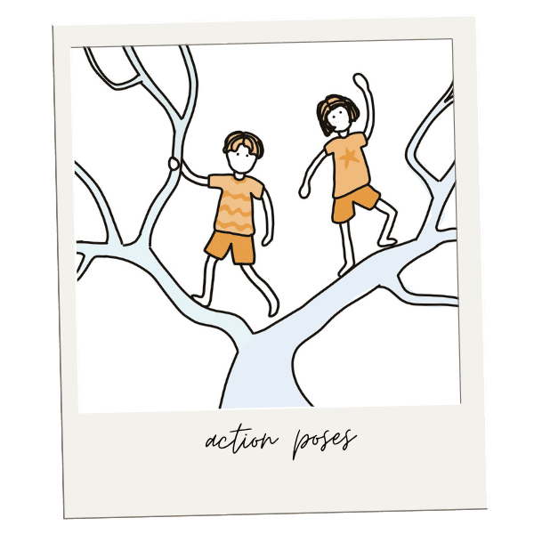 sketch children climbing tree