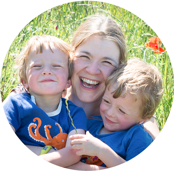 Portrait of Jenny Burrows photographer and twin sons